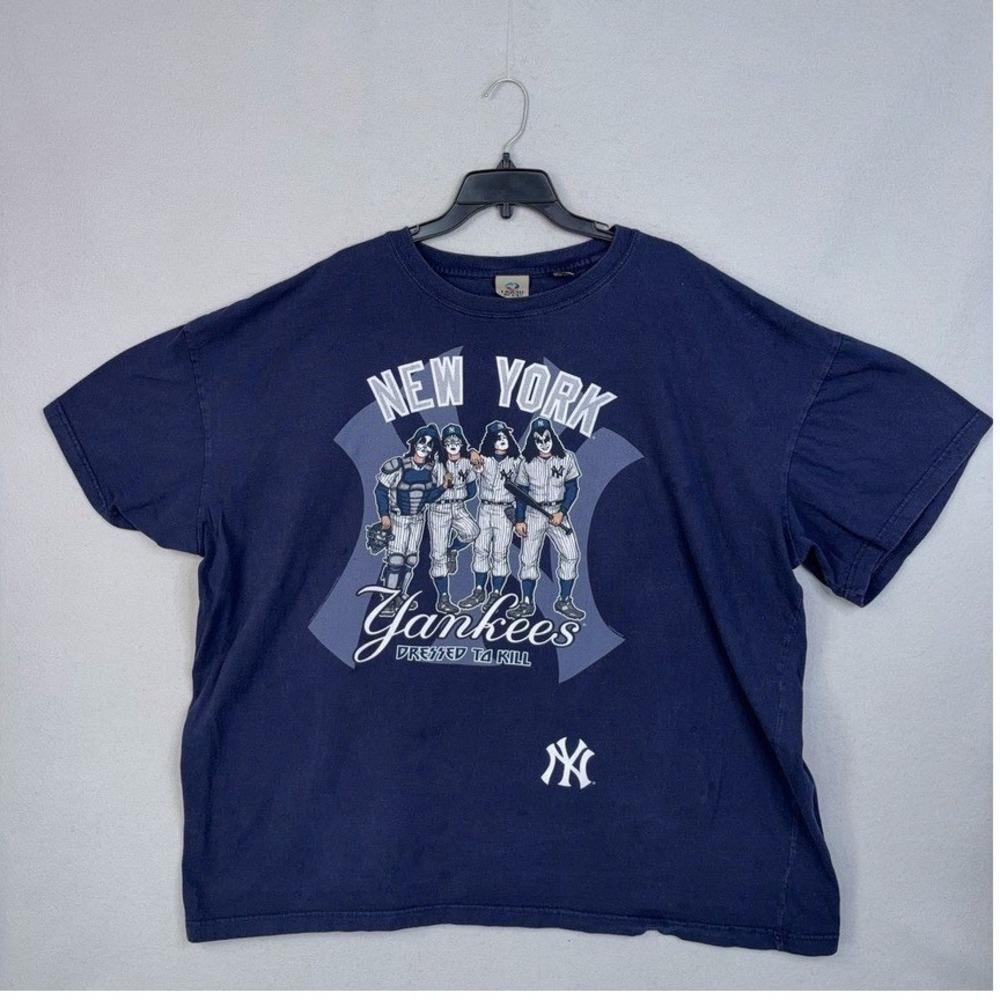 Liquid Blue Shirt Mens 4X-Large Navy KISS New York Yankees Dressed To Kill Tee